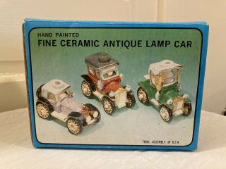 Hand Painted Fine Ceramic Antique Lamp Car Lc 18123 8001 Usa Collectable