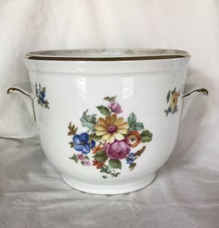 Vintage Antique Porcelain Cache Pot Planter Vase Jardiniere Wine Cooler German
