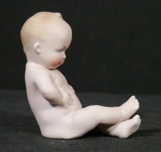 Antique German Heubach Porcelain Bisque Piano Baby NUDE Naughty Boy 1 3