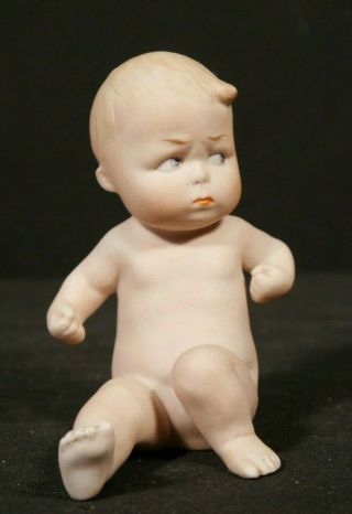 Antique German Heubach Porcelain Bisque Piano Baby NUDE Naughty Boy 2 2