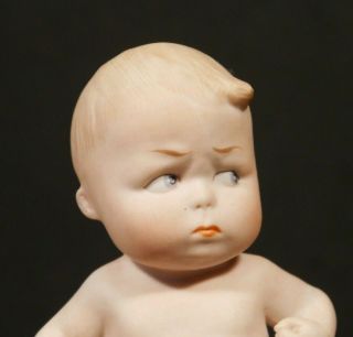 Antique German Heubach Porcelain Bisque Piano Baby NUDE Naughty Boy 2 3