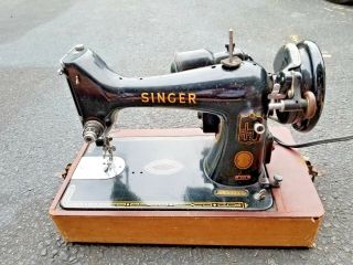 Vintage 1956 Singer 99k Portable Black Electric Sewing Machine W/pedal
