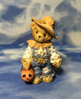 Cherished Teddies " Your Smile Is A Treat " Scarecrow Teddy Bear Figurine