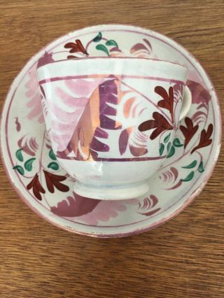 Pink Luster/lustre Cup & Saucer