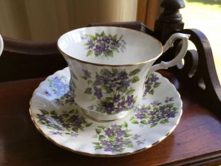 Royal Albert Springtime Series Violet Bone China Tea Cup & Saucer England