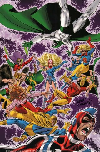 Jerry Ordway Signed Jsa Art Print All Star Comics Spectre Hawkman Green Lantern