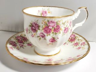 Rosina China Queens Roses Pink Roses Teacup And Saucer Set