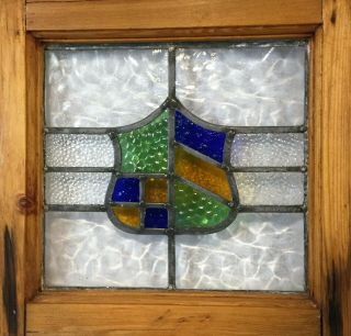 Antique Vintage C1920 Tudor Shield Stained Glass Window English