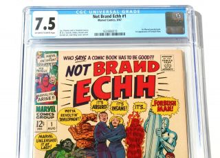 CGC 7.  5 NOT BRAND ECHH 1 1st Marvel Parody Comic Silver Surfer app 1967 2