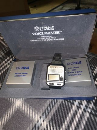 Omni Voice Master Talking Watch Vintage Rare Hard To Find With All Accessories