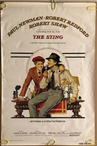 The Sting Vintage Movie Poster Paul Newman Robert Redford Movie Promo