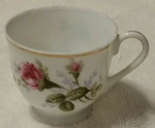Mini Tea Cup And Saucer Made In Japan Floral Pattern Rose 2