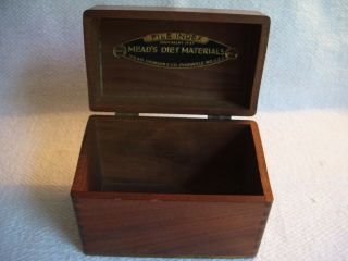 Antique Vintage Wooden File Box Mead 