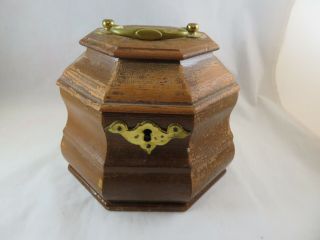 Vintage Cw Colonial Williamsburg Wooden Tea Caddy Lock Box