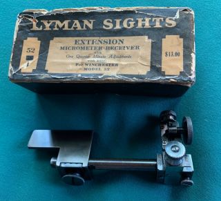 Vintage Lyman 52 Target Sight Winchester Model 52 Rifle Box Rare 48