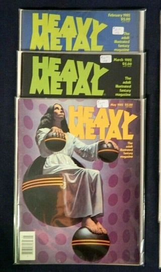 9 Issues Of 1982 Heavy Metal Adult Fantasy Magazines All G To VG Boarded Sleeved 2