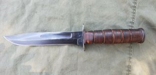 Vintage USN MK2 CAMILLUS WW2 Fighting Knife with Leather Sheath 3