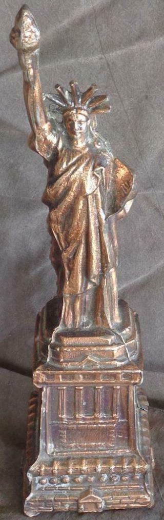 Vintage Spelter Metal Statue Of Liberty Keepsake Figurine - Gdc - Souvenir