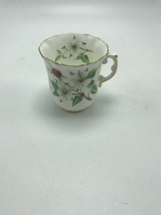 Dogwood Blossom Bone China Made In England 2 3/4 " Cup Hammersby & Co.  Gold Trim