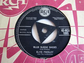 ELVIS PRESLEY Hound Dog / Blue Suede Shoes RARE 1958 UK 7 