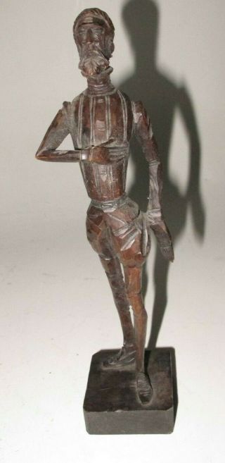 Vintage Carved Wood Don Quixote 10 " Ouro Artesania Spain Figurine Statue No.  579
