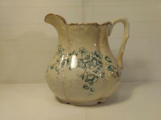 Vintage 8 " Aurora Floral Pattern Porcelain Water Pitcher Hd974