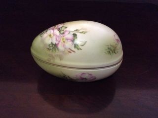 Nippon Egg Trinket Box Large - Vintage - Hand Painted