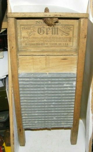 Vintage Antique Little Gem Washboard American Washboard Co Cleveland,  Ohio