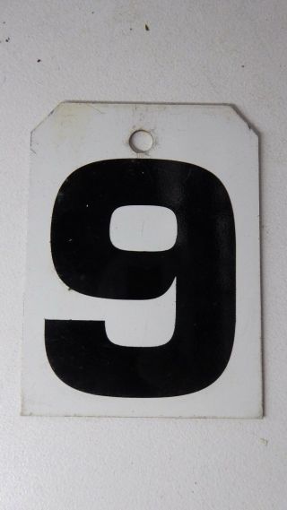 Vintage Metal Sporting Scoreboard Number Ex Sports Club House Sign Number 9