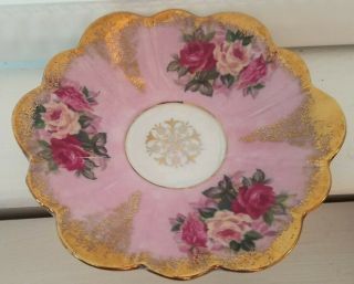 VINTAGE Royal Halsey L M Pink Floral Very Fine China Tea Cup & Saucer 2