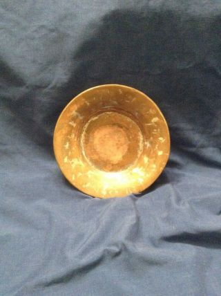 Antique Hammered Copper Plate Vintage 9 Inch Diameter Great Wall Decor