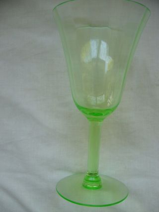 2 ANTIQUE GREEN STEMWARE WINE GLASSES Just a little different 2