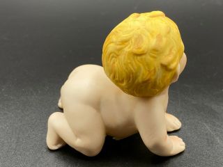 Vintage Bisque Porcelain Naked Piano Baby Crawling Figurine 3 