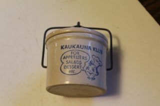 VINTAGE 6 Oz Kaukauna Klub Dairy Cheese Butter Cream Crock Rare 2