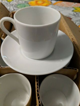 Six Vintage White Porcelain Demitasse Cups And Saucers made in Japan 2