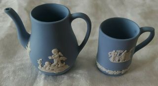 2 - Piece Set Of Jasperware Small Jug,  Small Mug