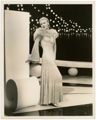 Sumptuous Art Deco Beauty Ginger Rogers Vintage 1936 Follow The Fleet Photograph