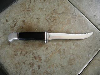 Vintage Buck Knives Model 121 Fisherman Knife With Scaler Blade No Sheath 1960s