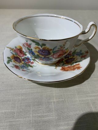 Vintage Adderley England Bone China Teacup And Saucer