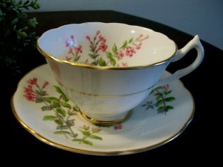 Vintage Collingwoods Bone China England Floral Tea Cup Saucer Numbered Gold Trim