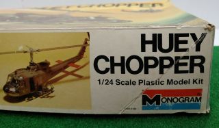 Vintage Monogram HUEY CHOPPER 1/24 Scale Model Kit 5602 1976 Unbuilt RARE 3