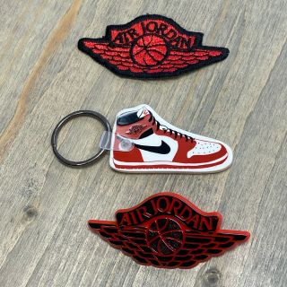 Vintage Rare Nike 1985 Air Jordan 1 Sew On Patch / Pin / Keychain Chicago Bred