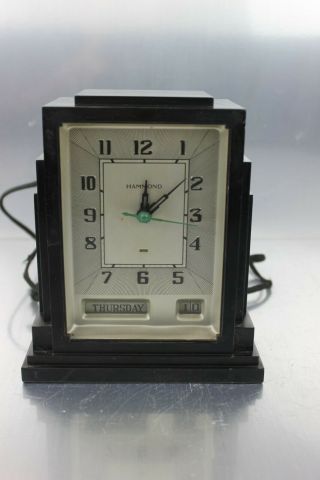 Vintage Art Deco Hammond Bakelite Electric Clock Day Date