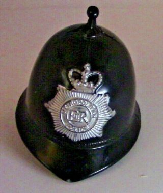 Souvenir Bell Mini English Bobby Hat Uk Metroplitan Police Helmet Black Metal
