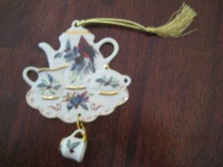 Lenox Cardinal China Teapot Ornament Catherine Mcclung Stunning Euc