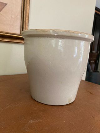 Shape Vintage Stoneware Crock 6 " Tall,  1/2 Gallon Utensil Holder Farmhouse