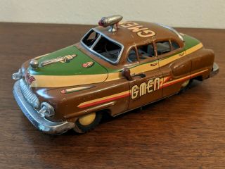 Vintage G - Men Tin Toy Battery Car Mizuno Made In Japan