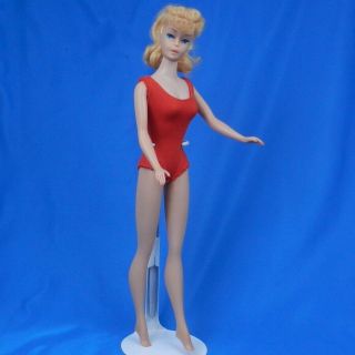Vintage Barbie Doll 6 Blonde Ponytail Hair Makeup Mattel 1960s Pretty