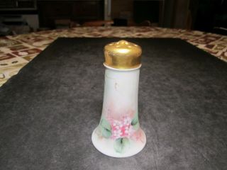 Antique Pink Flowers Hand Painted Artist Signed & Dated 1919 Sugar Shaker