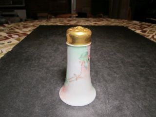 Antique Pink Flowers Hand Painted Artist Signed & Dated 1919 Sugar Shaker 2